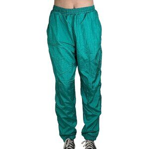 Vintage 90s Green Windbreaker Nylon Track Pants